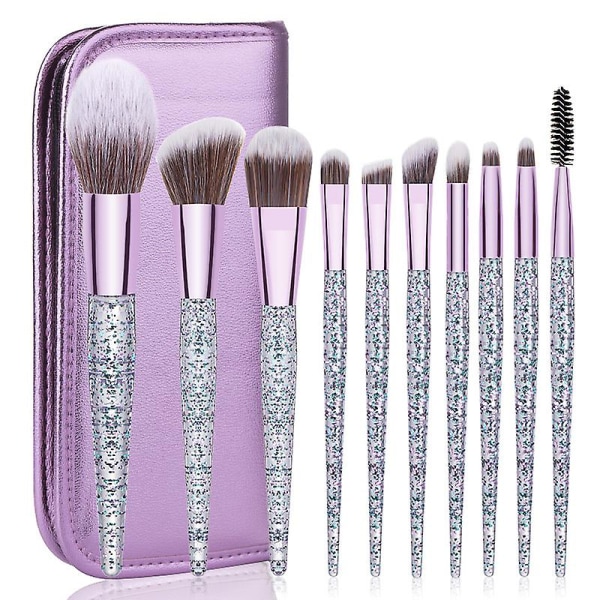 10 Makeup Brush Set Crystal Clear Makeup Tools Sju färg full set ögonborstar