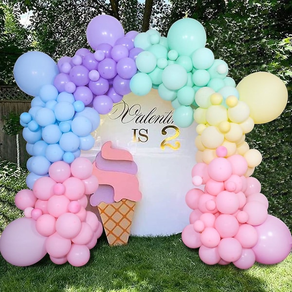 Varma macaron ballonger barns födelsedag dekoration set romantiska färgglada ballonger