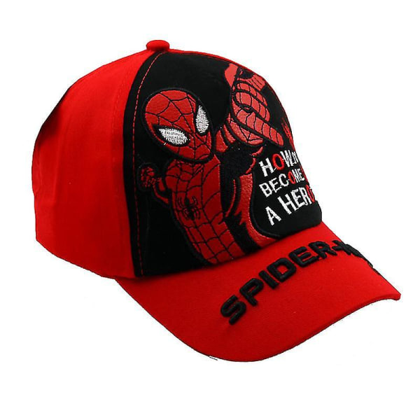 Sipin Kid Barn Pojke Spiderman Cap Justerbar Snapback-hatt（röd）