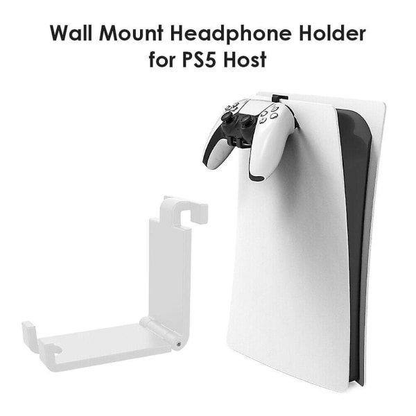 Väggmonterad hörlurshållare Hängare Förvaringsfäste för Ps5 Host Headsetställ (vit) (1 st)