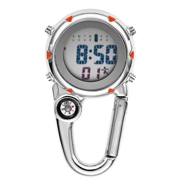Miesten kiinnitettävä digitaalinen watch kompassilla, kannettava porttikiipeilyhihna, kompassi (oranssi)