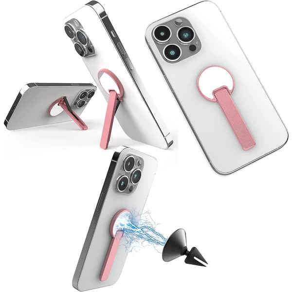 Telefonställ, mobiltelefonställ, justerbar vinkel, vertikalt och horisontellt stativ kompatibelt med Iphone 14/13/12-serien Rosa