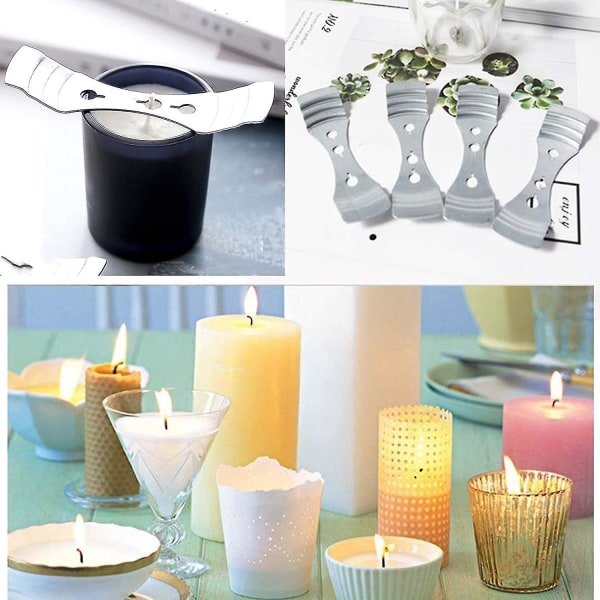 12 delar ljus metall klämma ljus veke hållare, center candle wicks metall ljus