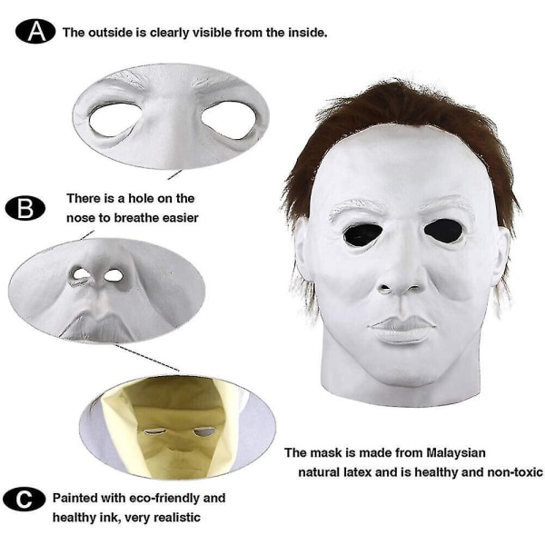 Michael Myers Maske 1978 Halloween Latex Full Head One Size Fancy Dress