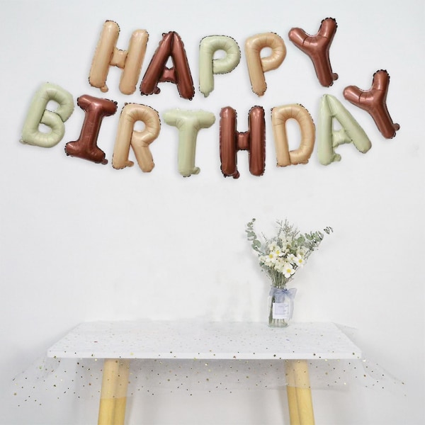 1 set Happy Birthday Balloon Alumiinifolio Kirjeen muotoinen Juhlapallon koristelu syntymäpäiväjuhliin! la (A)