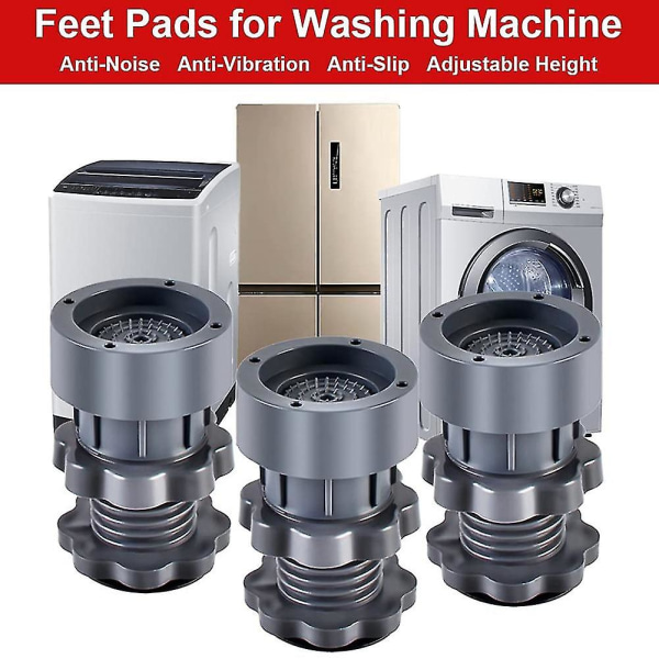Vaskemaskinfotputer støtter justerbar svært ikke-matt antivibrasjonsfotpute for vaskemaskin og