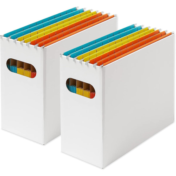 2 Pack Hanging File Organizer Box Cardboard Storage Box For Letter