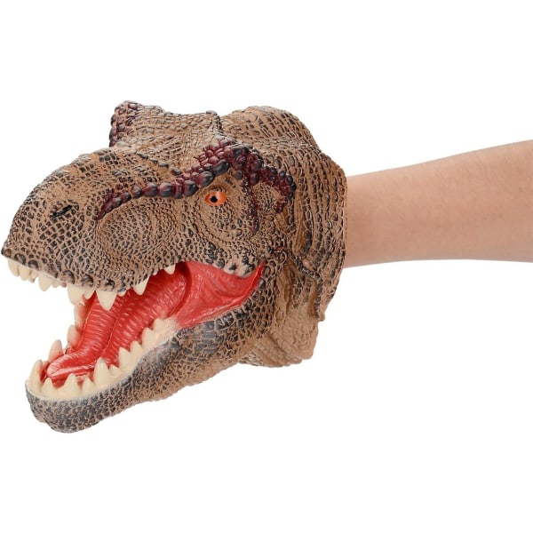 Pehmeä kumi, realistinen dinosauruksen käsinukkeroolilelu lapsille ja taaperoille (tyrannosaurus)