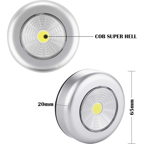 Led spotskåplampor, 6st självhäftande nattlampor Extra belysning för trappor Spegelkök
