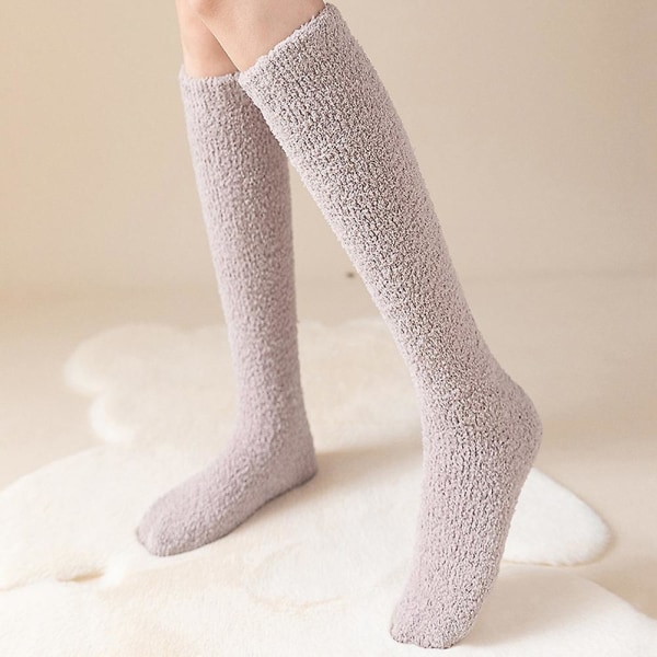 Fashion Coral Velvets Lange sokker Ikke-fadende Sværtætte varme strømper til hjemmekontor (gul)