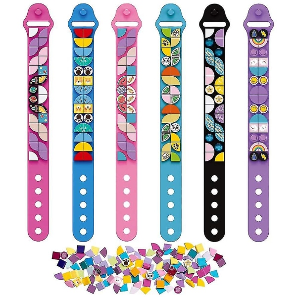 Dots Armband 6st, Kids Building Blocks Armband, Dots Construction Leksaker Kit för födelsedag Carnival Present