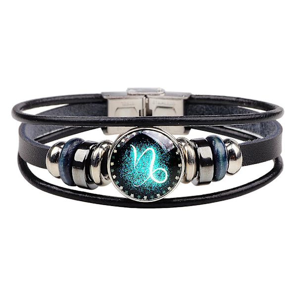 Wekity Konstellations Armband med Flätad Rep - Punk Legering Läderarmband - Handvävt Flätad Rep Armband Punk Kedja Manschett