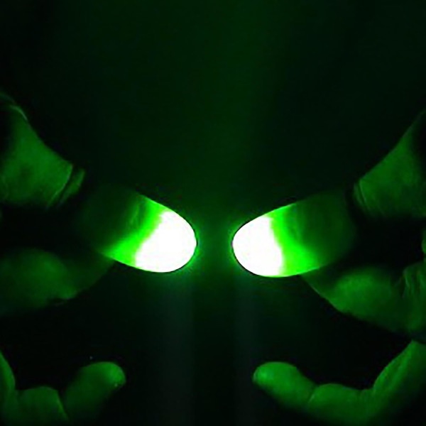 Led-fingerlysringer lyser magisk fingerblinkende nærbilde fingertriks(D）