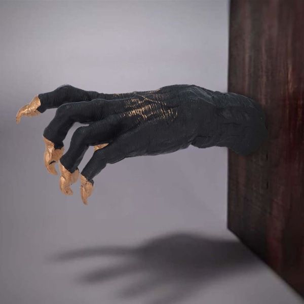 Halloween-demoni riippuvat kädet patsaat goottilainen seinäkoristelu hartsi kauhuveistos kodin sisustukseen juhlatarvikkeita (kulta)