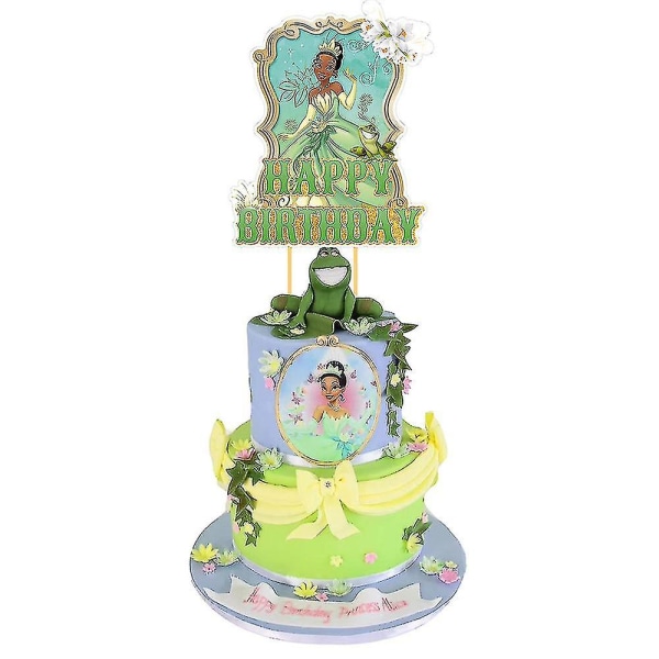 Princess Tiana Party Decor, Princess And The Frog-tema Gratulerer med bursdagsfesten Favorittutstyr inkluderer banner, ballonger og kaker