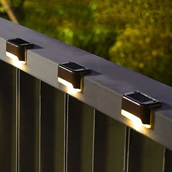 10-pack utomhussoldrivna uteplatsbelysning, vattentät LED-solenergilampa för utomhustrappor, trappor, staket, stigar, däck och uppfarter (varmvitt)