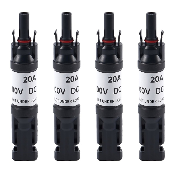 4x 20a In-line Diode Connector Ip67 Solar Panel Cable Connector