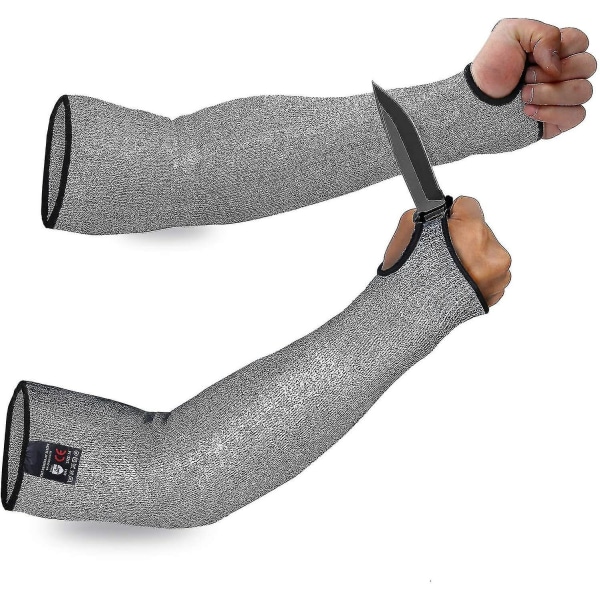 1 par Anti Cut Arm Sleeve Slide Resistant Arm Cover Heavy Duty Beskyttelsesærmer Bidsikker armbeskytter (40 cm, Grå)