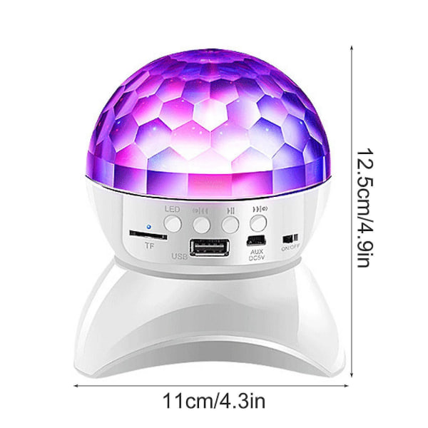 Bluetooth-høyttaler Disco Ball Led Creative 360 ​​graders roterende nattlys, holdbart for barnerom og fester (svart)