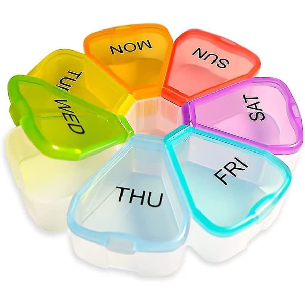Pill Organizer, Weekly Pill Organizer, Pill Box 7 Days, Pill Holder, Travel Pill Box (color)