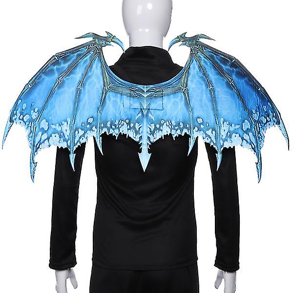 Halloween Cosplay Festrekvisitter Non-woven Dragon Wings Creative Performance Cosplay Wings til voksne (blå) (90X46 CM, blå)