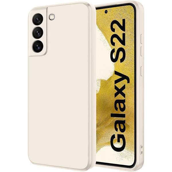 Qasyfanc Case För Samsung Galaxy S22, Samsung S22 5g Case, Stötsäkert cover, Smal, Flexibel, Snygg - Vit