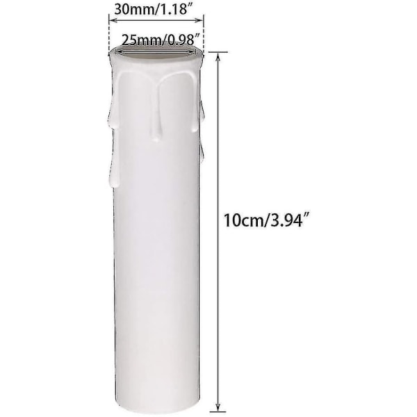12-paknings stearinlyshylse, 30100 mm stearinlystrekk i plast, stearinlysdeksel