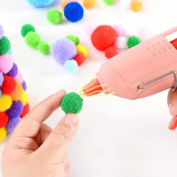 Mini limpistol för barn med 24-st limstift, högtemperatur limpistol kit för gör-det-själv, konst & hantverk och hem snabbreparationer, 20w, rosa