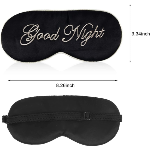 Sömnmask och ögonbindel superlen ögonmask för sömn, med justerbar rem, lämplig för resor, tupplur, nattsömn (svart1)