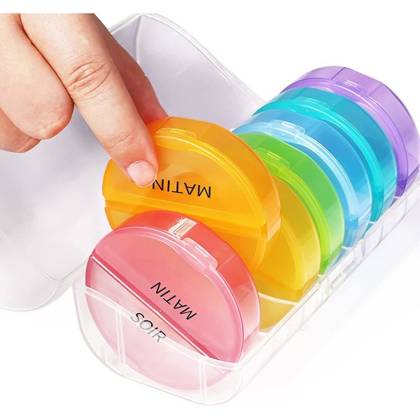 Weekly Pill Organizer Morning And Evening, Large 7 Day Medicine Pill Organizers