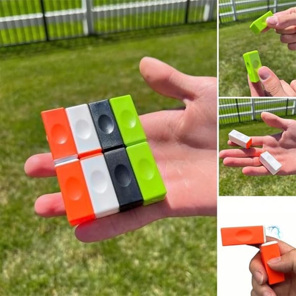 Hauskoja magneettipalikoita Fidget Toys Luovat kannettavat kompaktit ahdistusta ehkäisevät sensoriset lelut lapsille Aikuisille Magneettiset kuutiolaatat (oranssi)