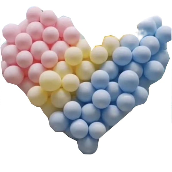 Hjärtformad ballong, macaronballonger med flera färgalternativ, gjorda av slitstark mylar för bröllopsdekoration eller festdekoration (rosa gul blå
