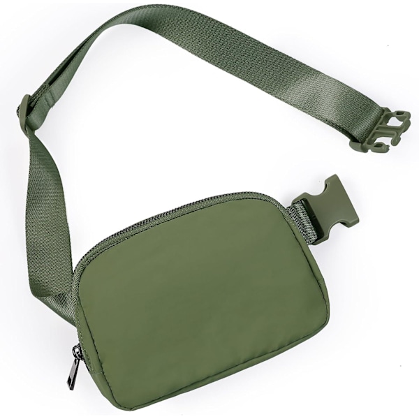 Unisex Mini Bæltetaske Med Justerbar Rem Lille Fanny Pack Til Træning Løbetur Rejser Vandreture, Dyb Khaki