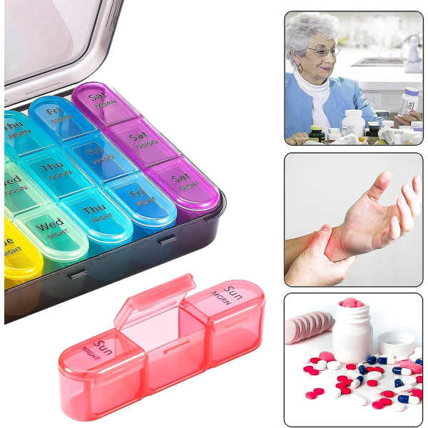 Pill Organizer 3 Times A Day - Weekly Pill Organizer 3 Times A Day - Large Pill Box 7 Day Medicine Organizer Pill Case, Pill Box Organizer Container,