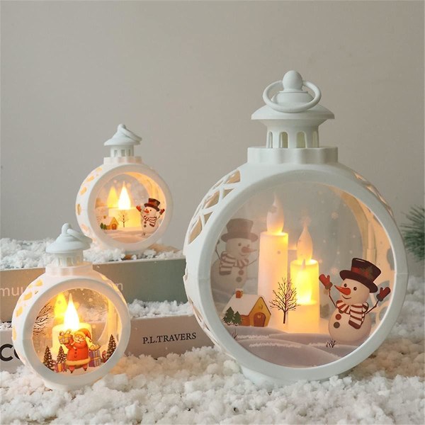 Led julepynt til boligdekoration, lanterner, juletræslys, julemandslampe, boligdekoration, gaver til familien（B）