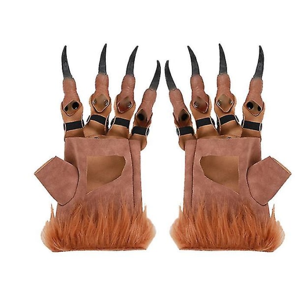 Halloween Claw Gloves Halloween Costume Dragon Gloves (brune)