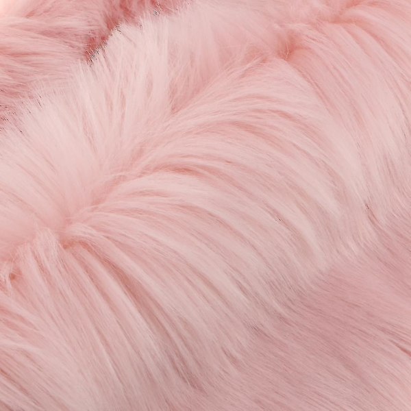 2kpl Pyöreä talvi tekoturkis lampaan pehmomatto istuintyyny tuoli tyyny istuinpehmuste vaaleanpunainen 35cm