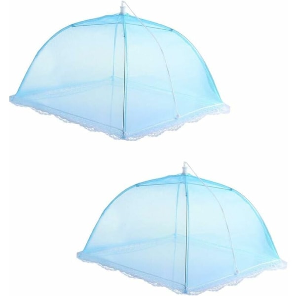 Set med 2 mesh , återanvändbara och vikbara, skyddar din mat från insekter, 43 cm (blå) - MODOU