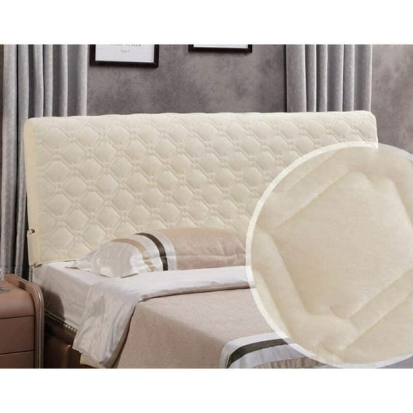 Sänggavel cover cover elastisk cover 180 cm, quiltat cover i vanlig bomull cover, beige-180 x 80 cm