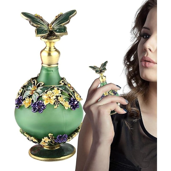 Antika parfymflaskor - Iris Parfym Tomma parfymflaskor Ovanliga parfymflaskor dekorerade med emalj（B）