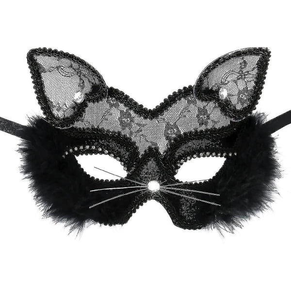 Sexet blonde maskerade maske kvindelig kat maske venetiansk maske til fancy kjole fest Halloween jul karneval gudinde