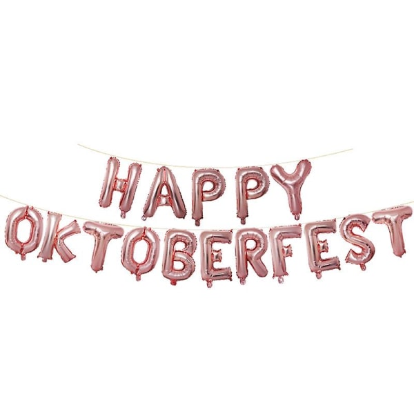 Happy Oktoberfest Bokstav Ballong Banner Decoration En Stor Vinkopp Ballonger Bursdagsfest Ballonger Decorations Supplies_ai（Rosa）