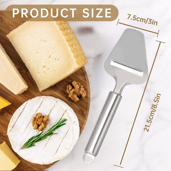 Ostskärare, rostfritt stål, Proline ostskärare Tjock ost Manuell skivare för hård ost Högkvalitativ ostriv, långt handtag - 21,5 X 7,5c
