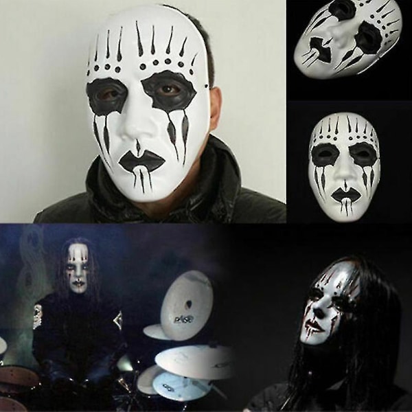 Slipknot Band Joey Jordison Resin Mask Halloween Party Masquerade Cosplay rekvisita (1st, svart)
