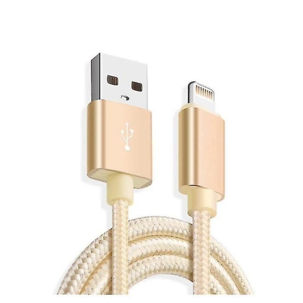 Lightning-kabel för iPhone 13 mini-iPhone 13-iPhone 13 Pro-iPhone 13 Pro max - Nylon Guld 1 Meter