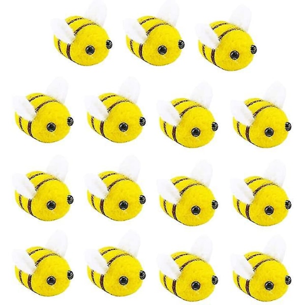 15-pack Ullfilt Humla Söt Bee Craft Ball Nursery Perfekt för Baby Room Shower Presentdekorationer eller kostymtillbehör