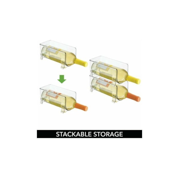 Vinställ set om 2 - Stapelbart vinställ i plast för flaskor vin, lemonad eller andra drycker - Modernt vinställ för 1 flaska - Transparent