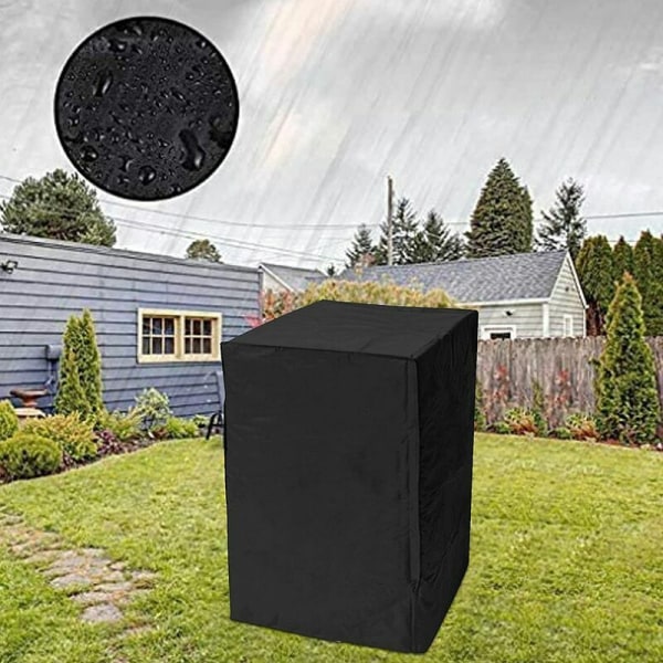 Cover, Grillöverdrag, Vattentät trädgårdsförvaringslåda, förvaringsbehållare, skyddsväska med dragsko, förvaringsväska, 120 x 64 x 64 cm (svart)