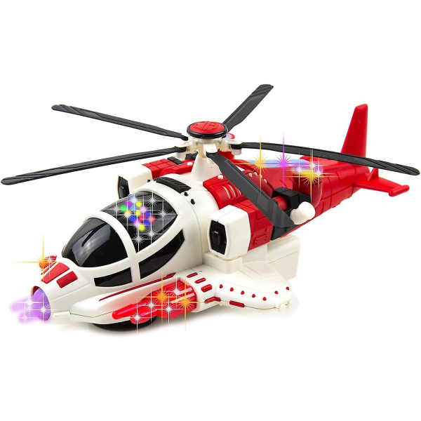 Bump And Go Helikopterleksaker för pojkar, flickor, småbarn Set med ljus och realistiska ljud, rolig leksakshelikopter för barn, bra alla tillfällen