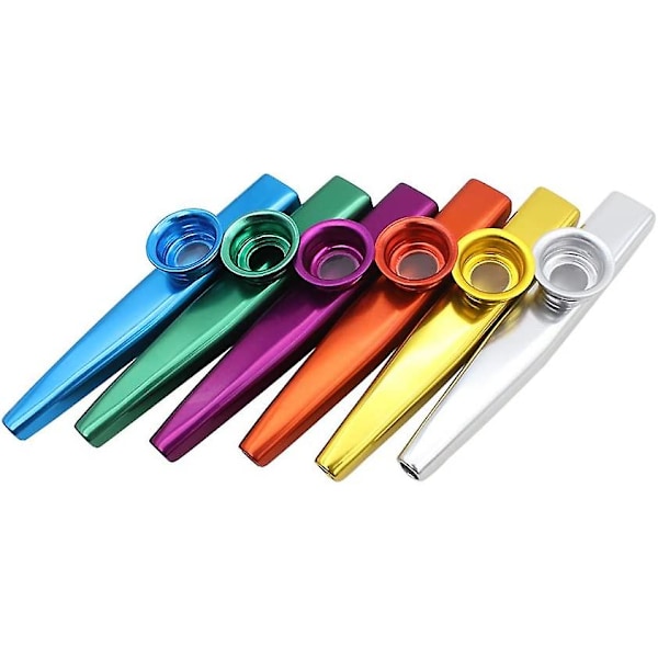 Kazoos Musikinstrumenter, 6 Forskellige Farver Metal Kazoos Til Børn Guitar, Ukulele, Violin, Klaver Keyboard